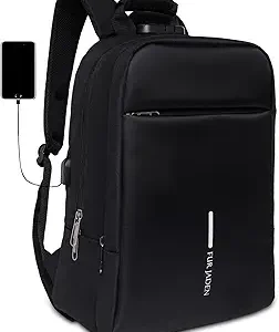 FUR JADEN Anti Theft Number Lock Backpack Bag with 15.6 Inch Laptop Compartment, USB Charging Port & Organizer Pocket for Men Women Boys Girls